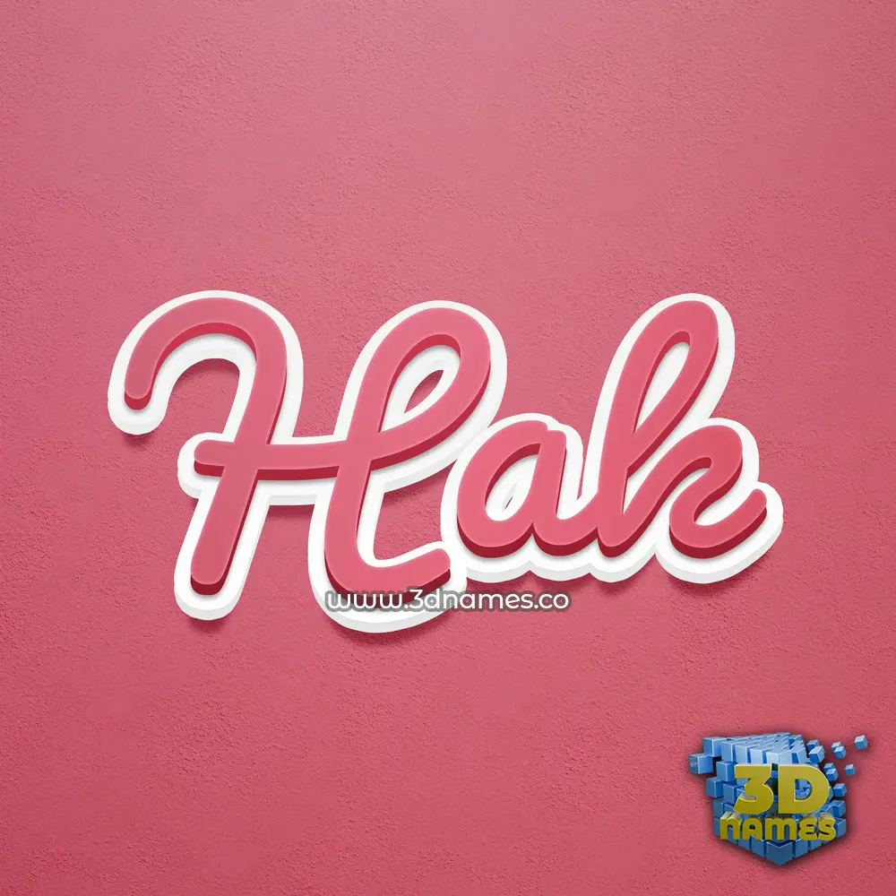 hak in Red Scribble style - 3D name wallpaper