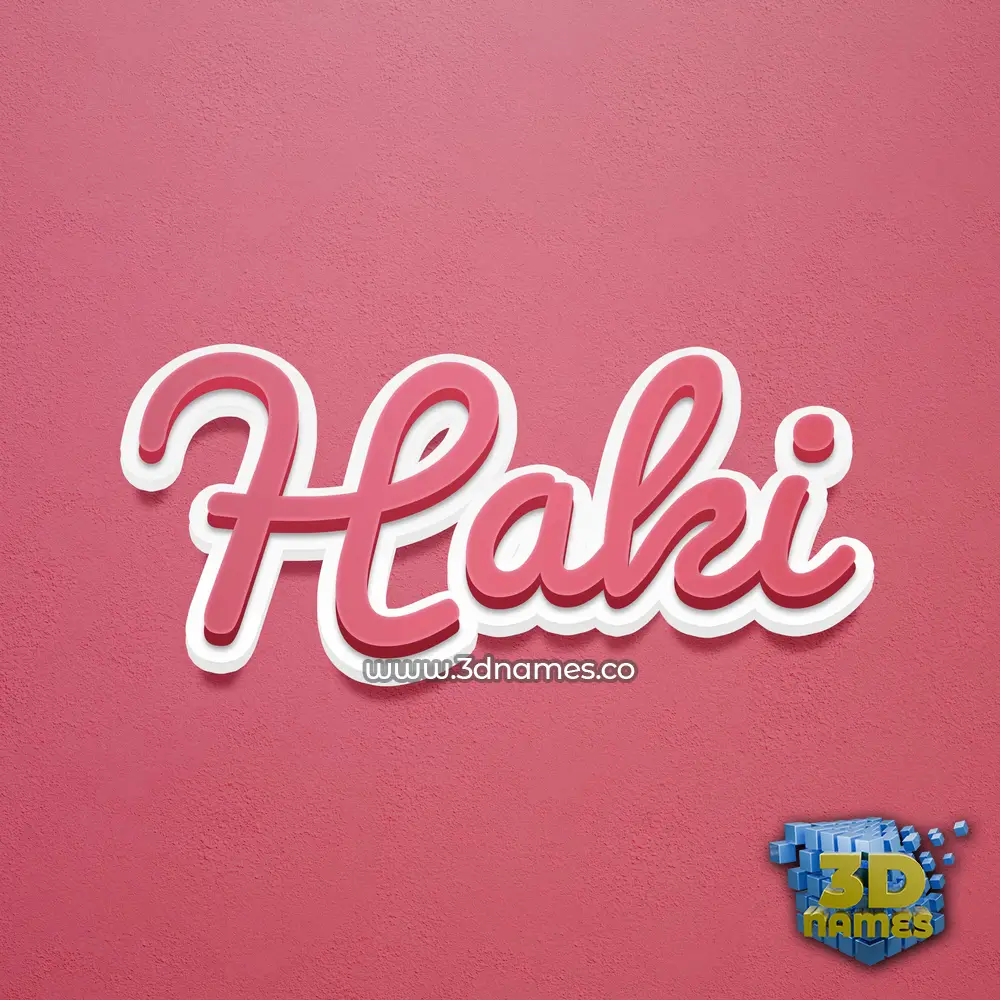 haki in Red Scribble style - 3D name wallpaper