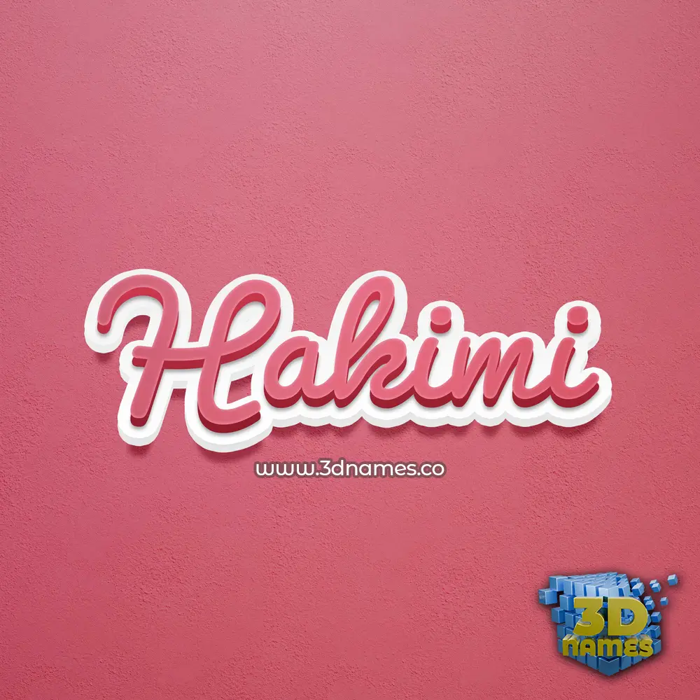 hakimi in Red Scribble style - 3D name wallpaper