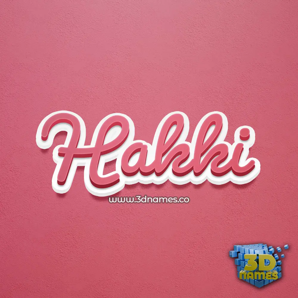 hakki in Red Scribble style - 3D name wallpaper