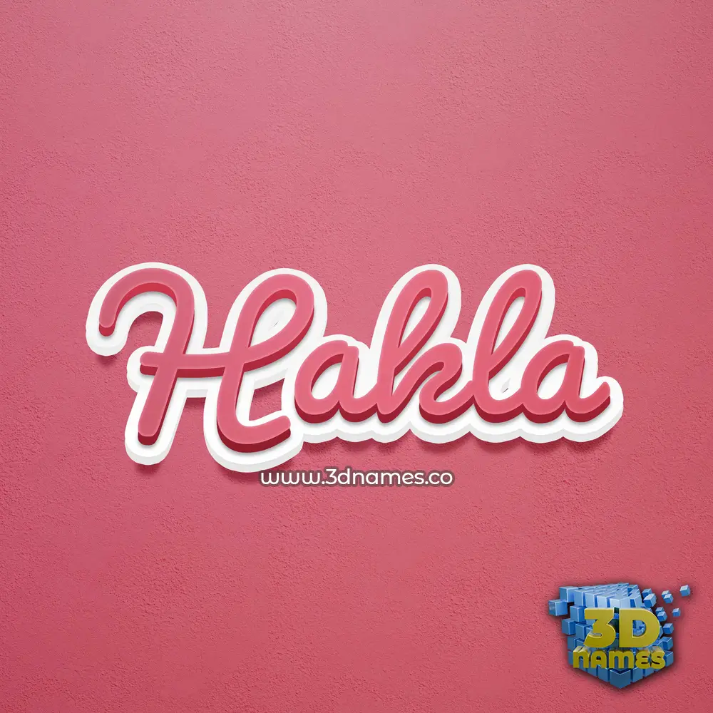 hakla in Red Scribble style - 3D name wallpaper