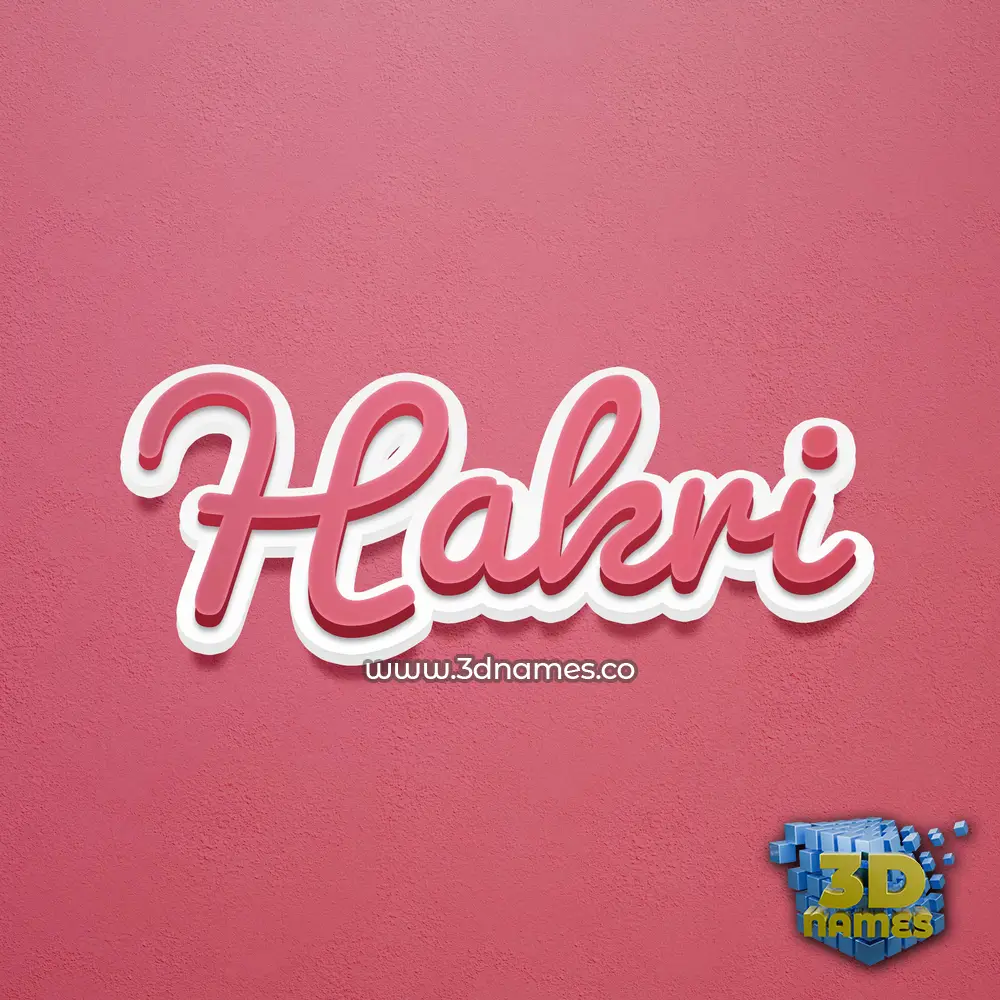 hakri in Red Scribble style - 3D name wallpaper