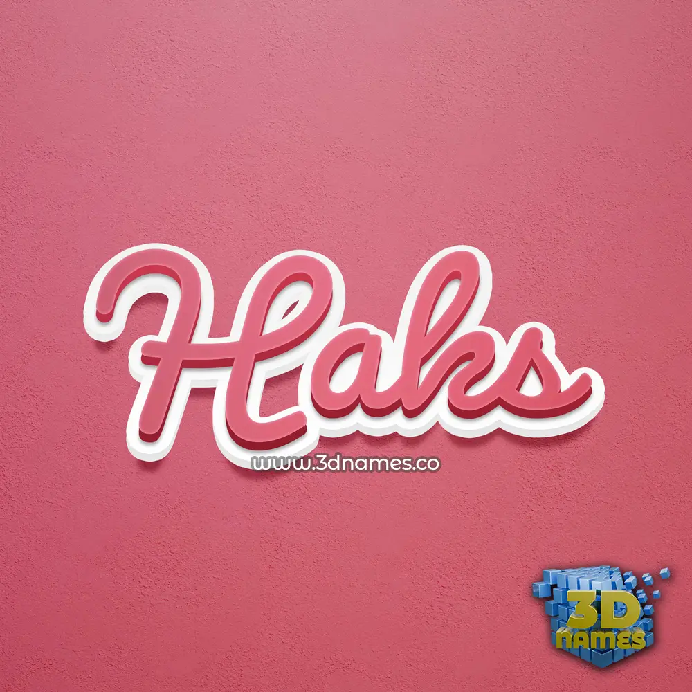 haks in Red Scribble style - 3D name wallpaper