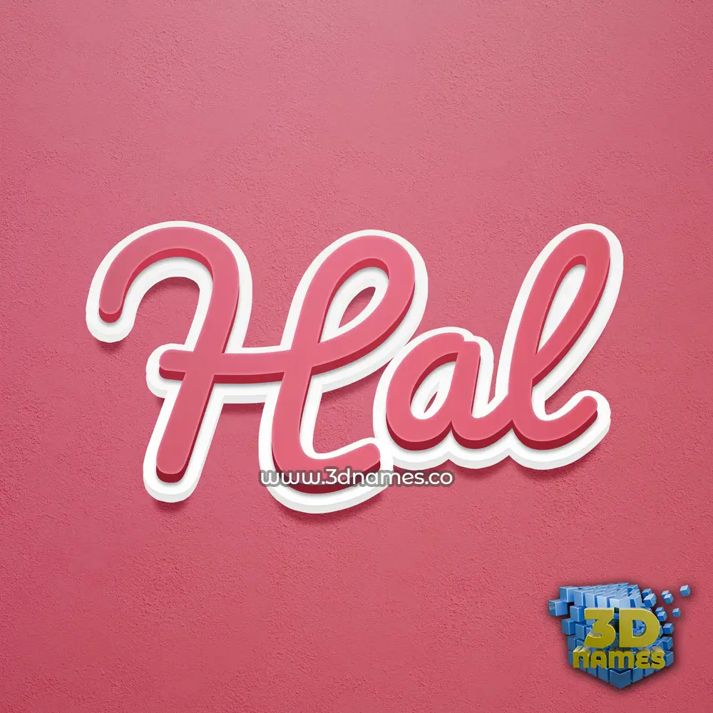 hal in Red Scribble style - 3D name wallpaper