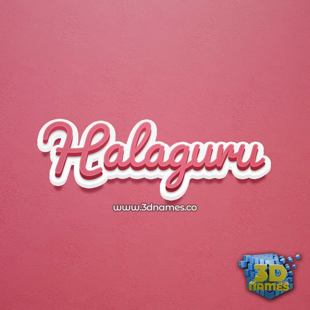 halaguru in Red Scribble style - 3D name wallpaper