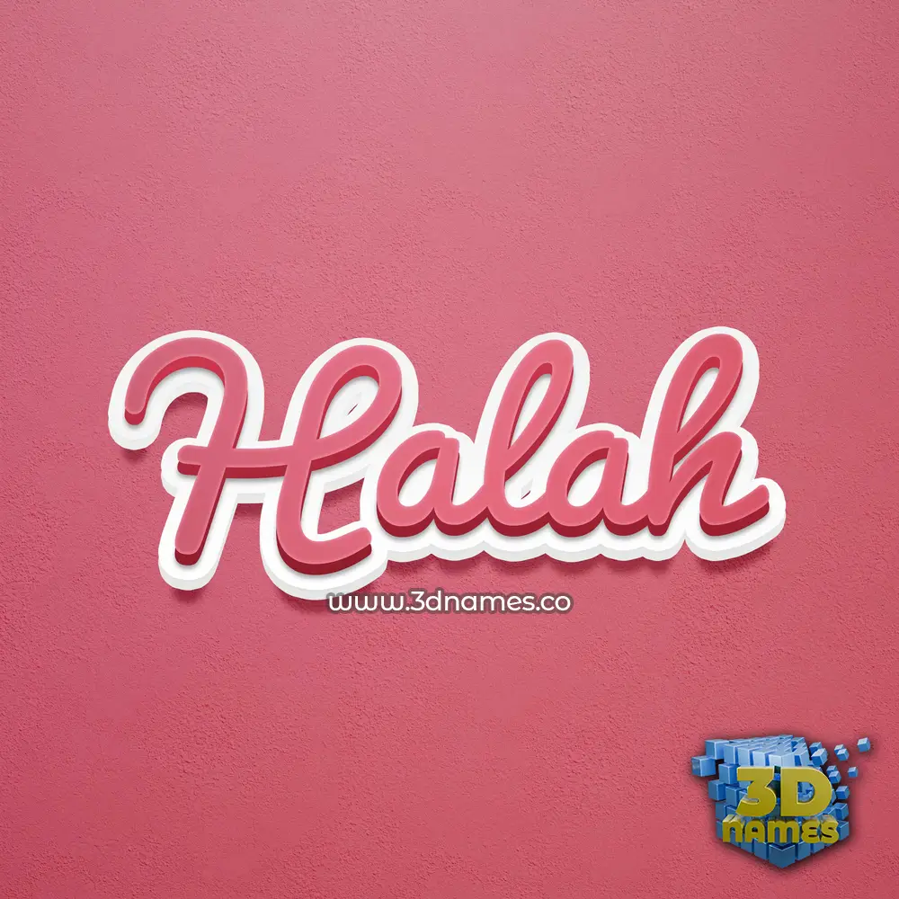 halah in Red Scribble style - 3D name wallpaper