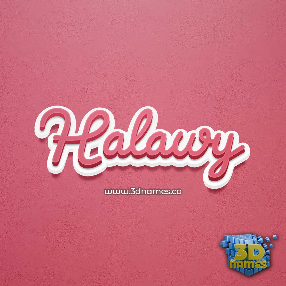 halawy in Red Scribble style - 3D name wallpaper