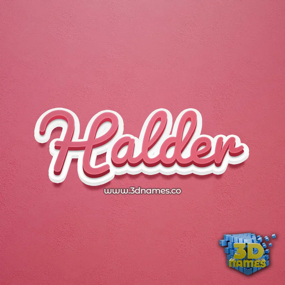 halder in Red Scribble style - 3D name wallpaper