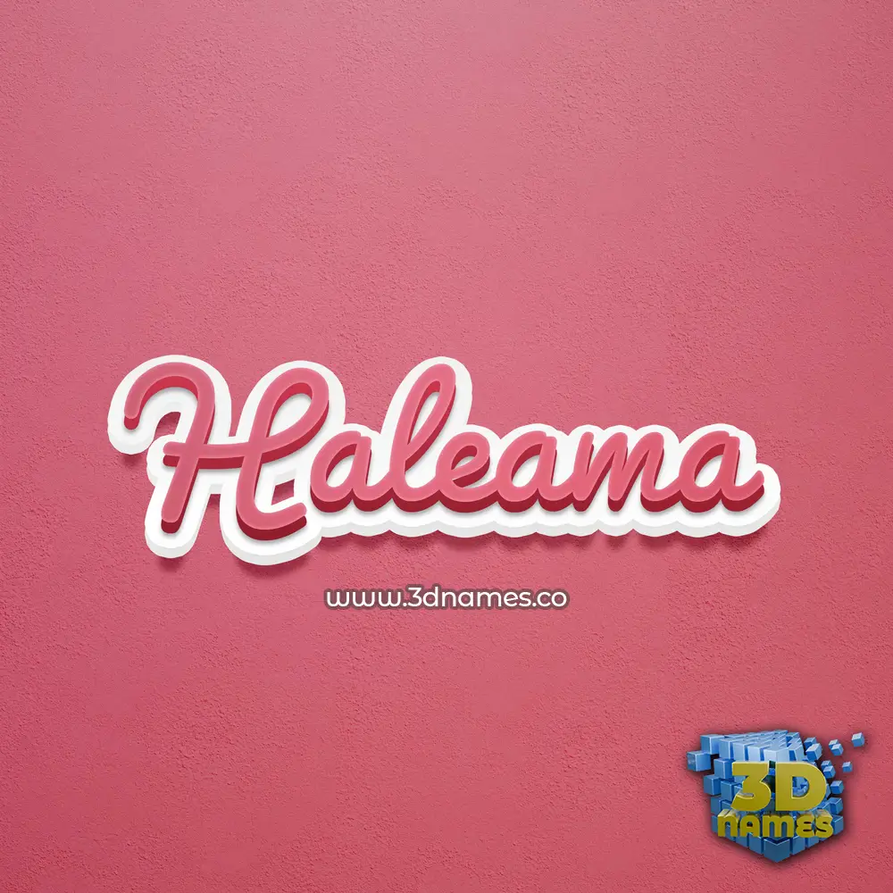 haleama in Red Scribble style - 3D name wallpaper