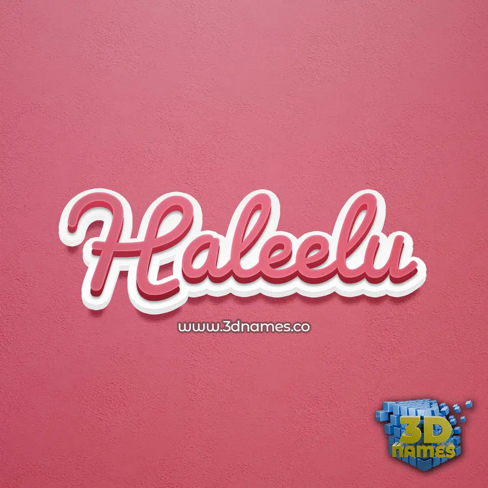 haleelu in Red Scribble style - 3D name wallpaper
