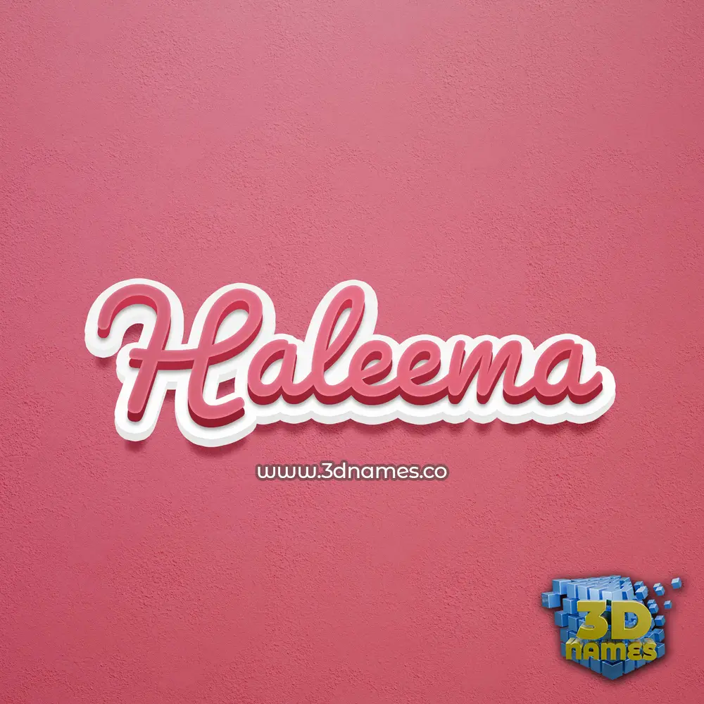 haleema in Red Scribble style - 3D name wallpaper