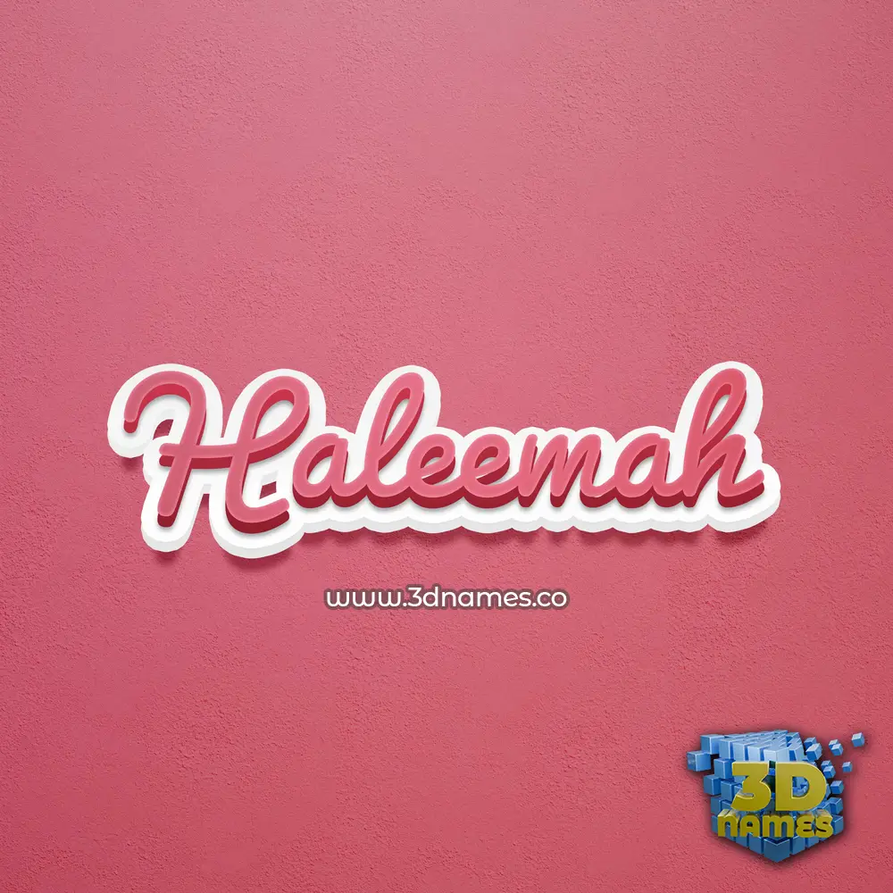 haleemah in Red Scribble style - 3D name wallpaper