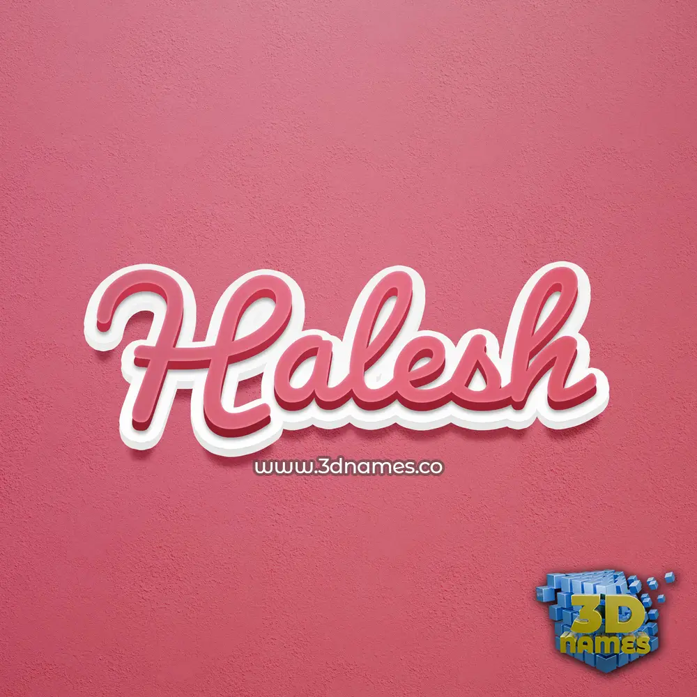 halesh in Red Scribble style - 3D name wallpaper