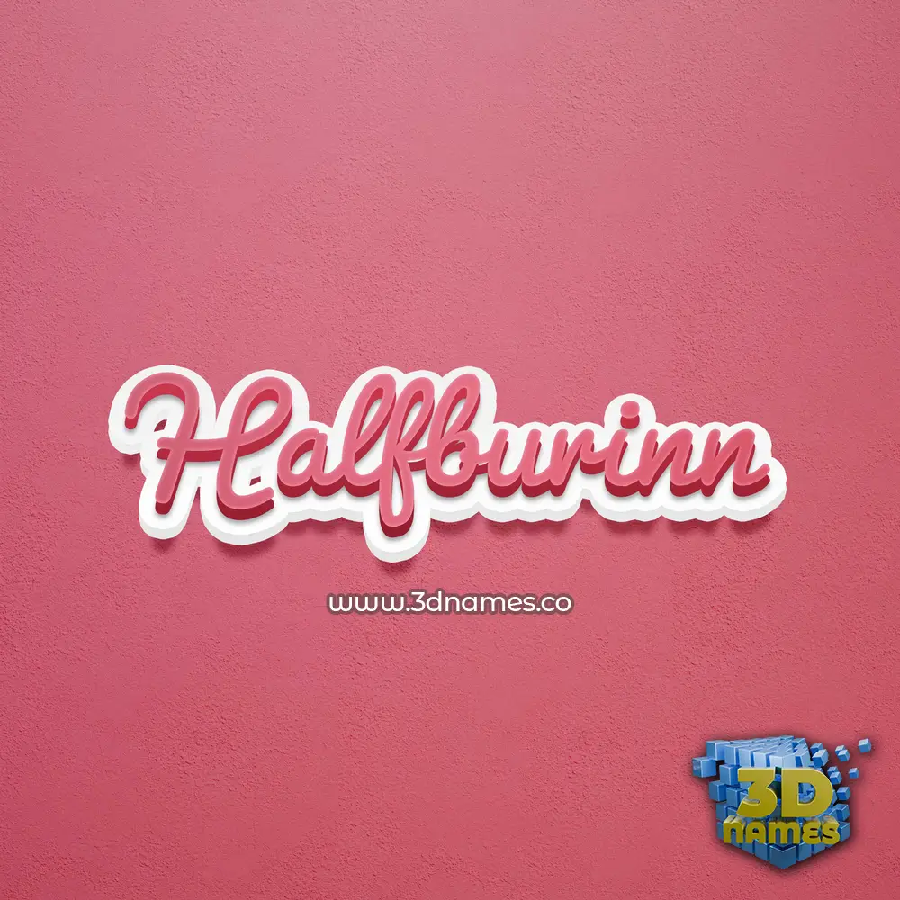 halfburinn in Red Scribble style - 3D name wallpaper
