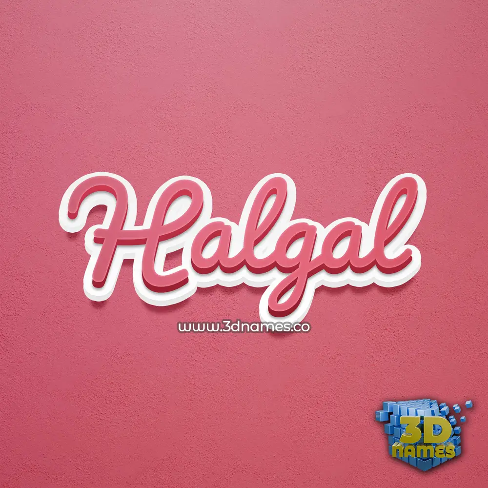 halgal in Red Scribble style - 3D name wallpaper