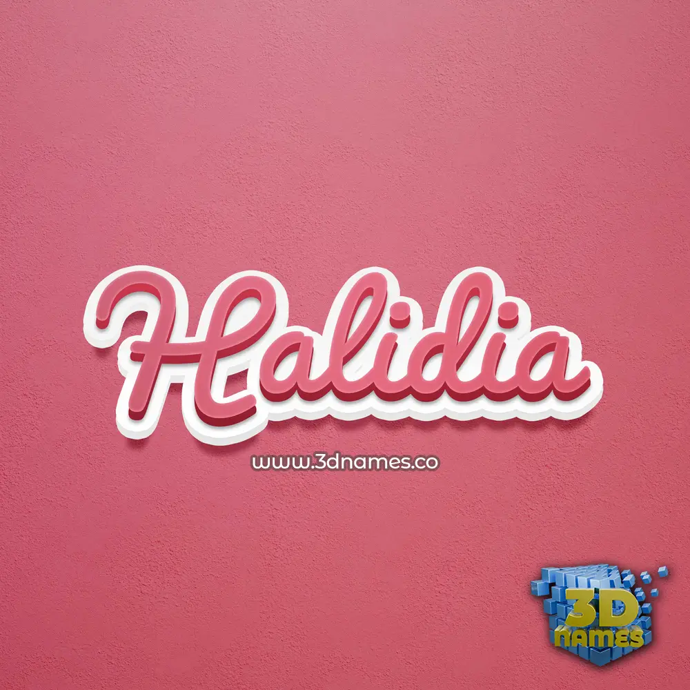 halidia in Red Scribble style - 3D name wallpaper