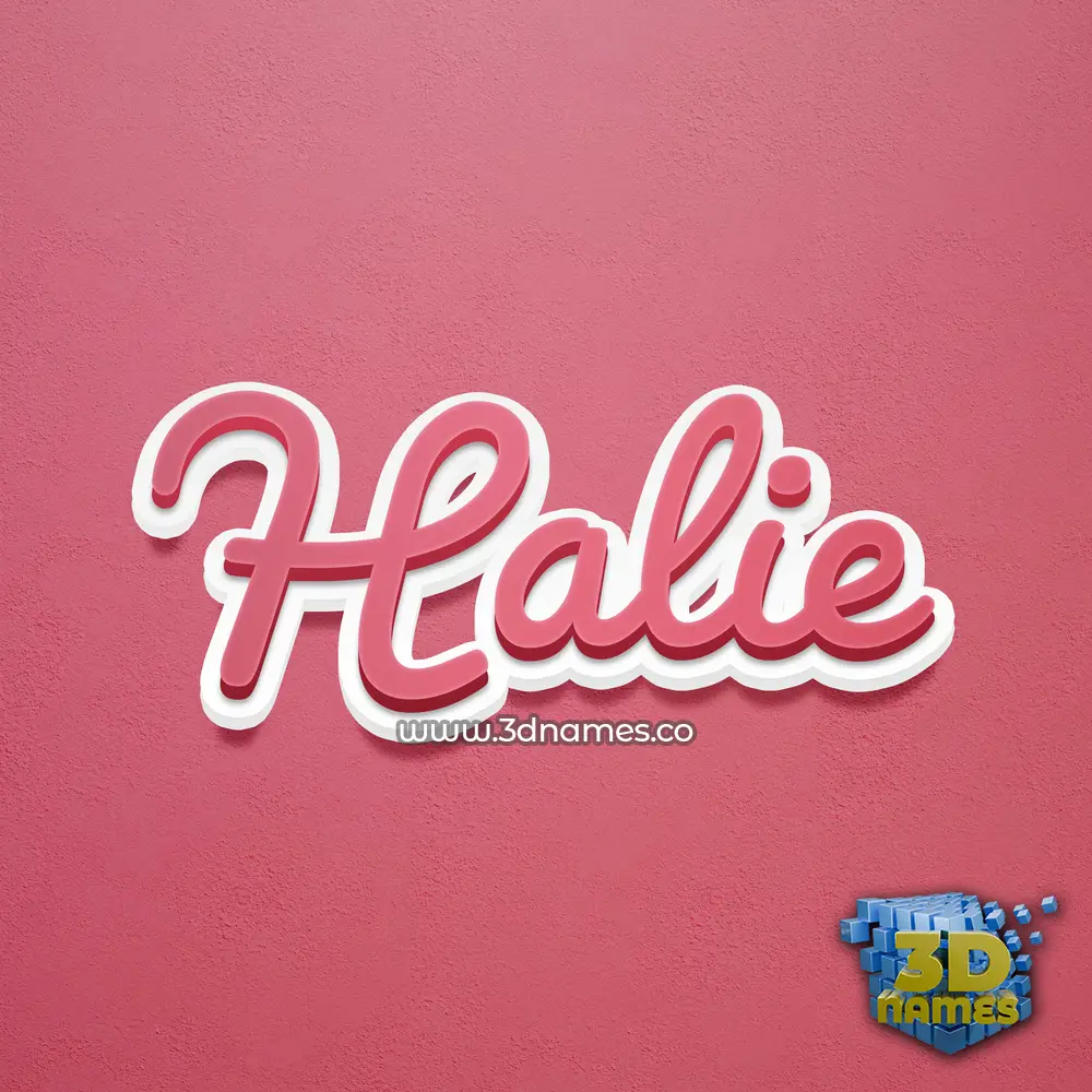 halie in Red Scribble style - 3D name wallpaper