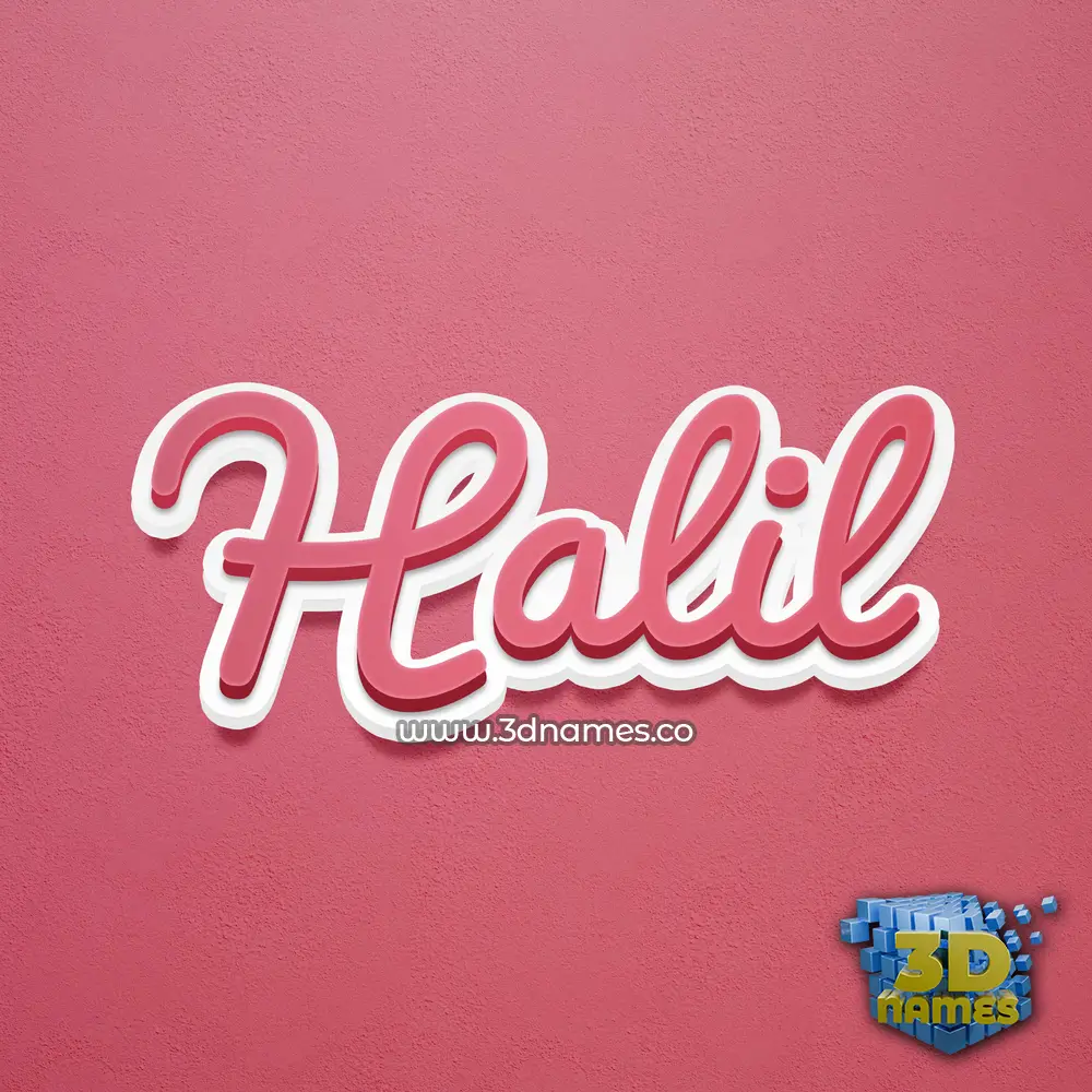 halil in Red Scribble style - 3D name wallpaper
