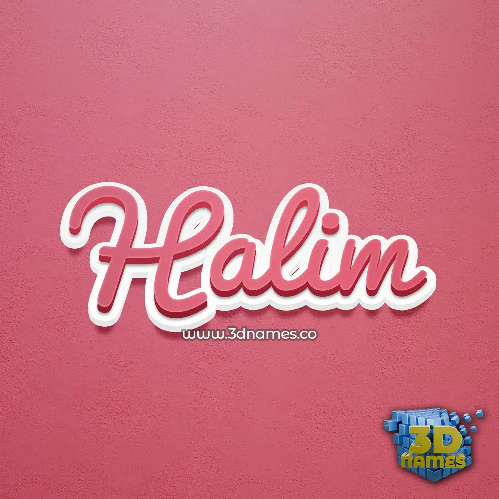 halim in Red Scribble style - 3D name wallpaper
