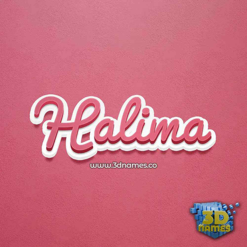 halima in Red Scribble style - 3D name wallpaper
