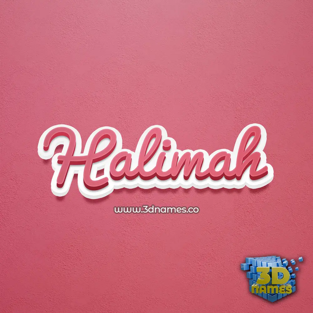 halimah in Red Scribble style - 3D name wallpaper