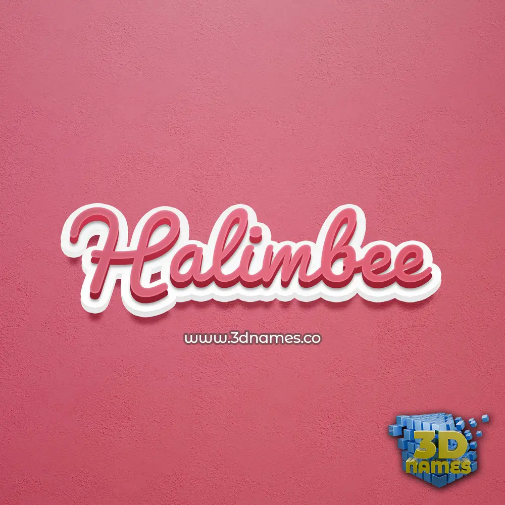 halimbee in Red Scribble style - 3D name wallpaper