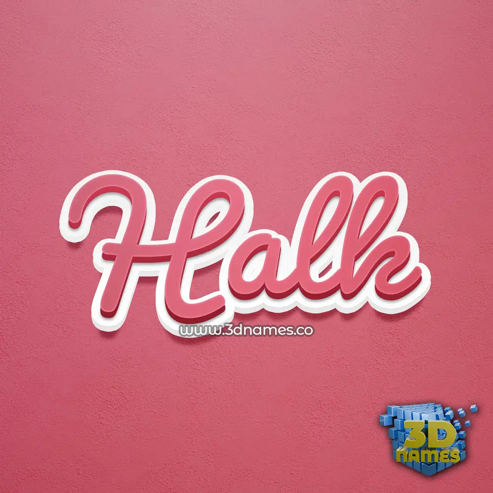 halk in Red Scribble style - 3D name wallpaper