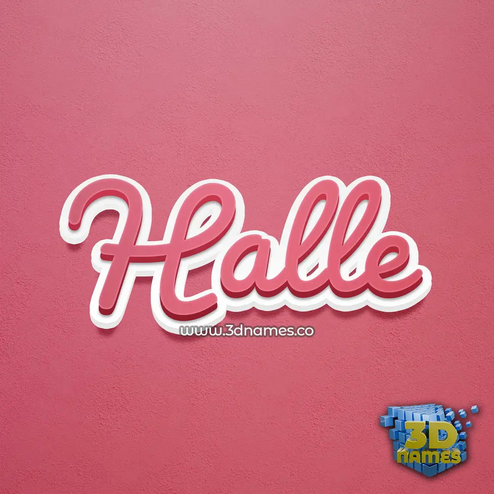 halle in Red Scribble style - 3D name wallpaper