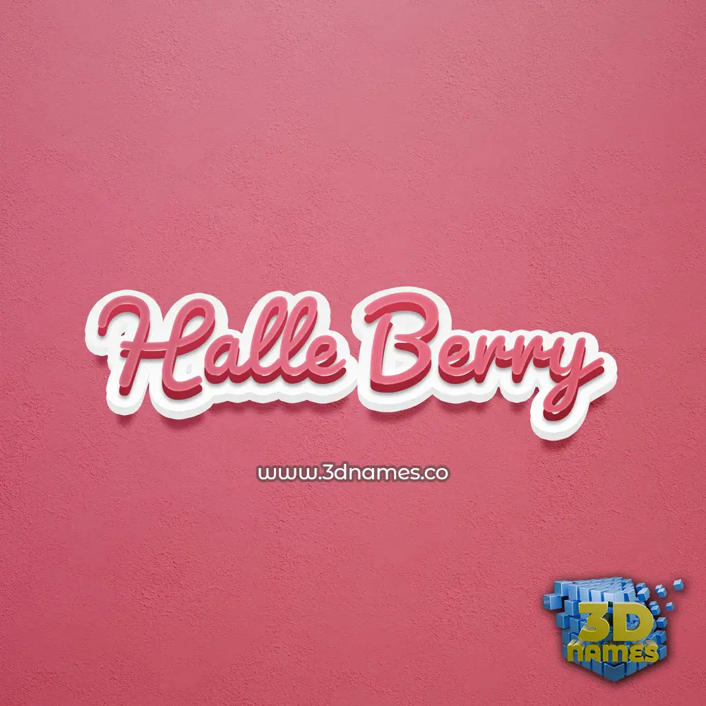 halle berry in Red Scribble style - 3D name wallpaper