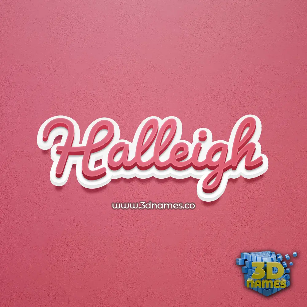 halleigh in Red Scribble style - 3D name wallpaper