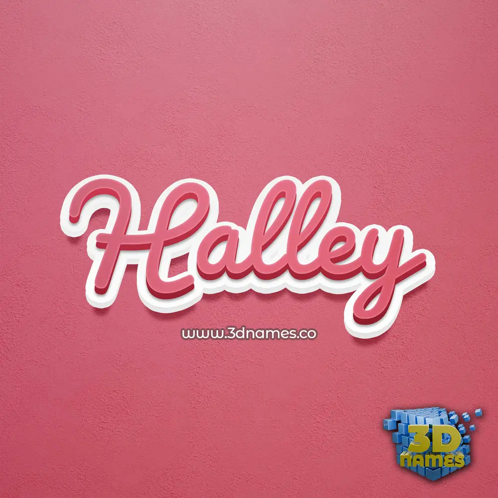 halley in Red Scribble style - 3D name wallpaper