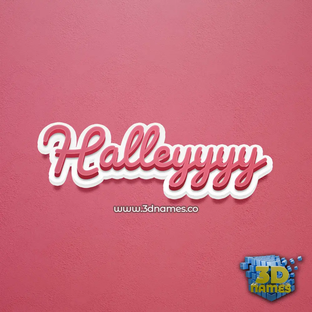 halleyyyy in Red Scribble style - 3D name wallpaper