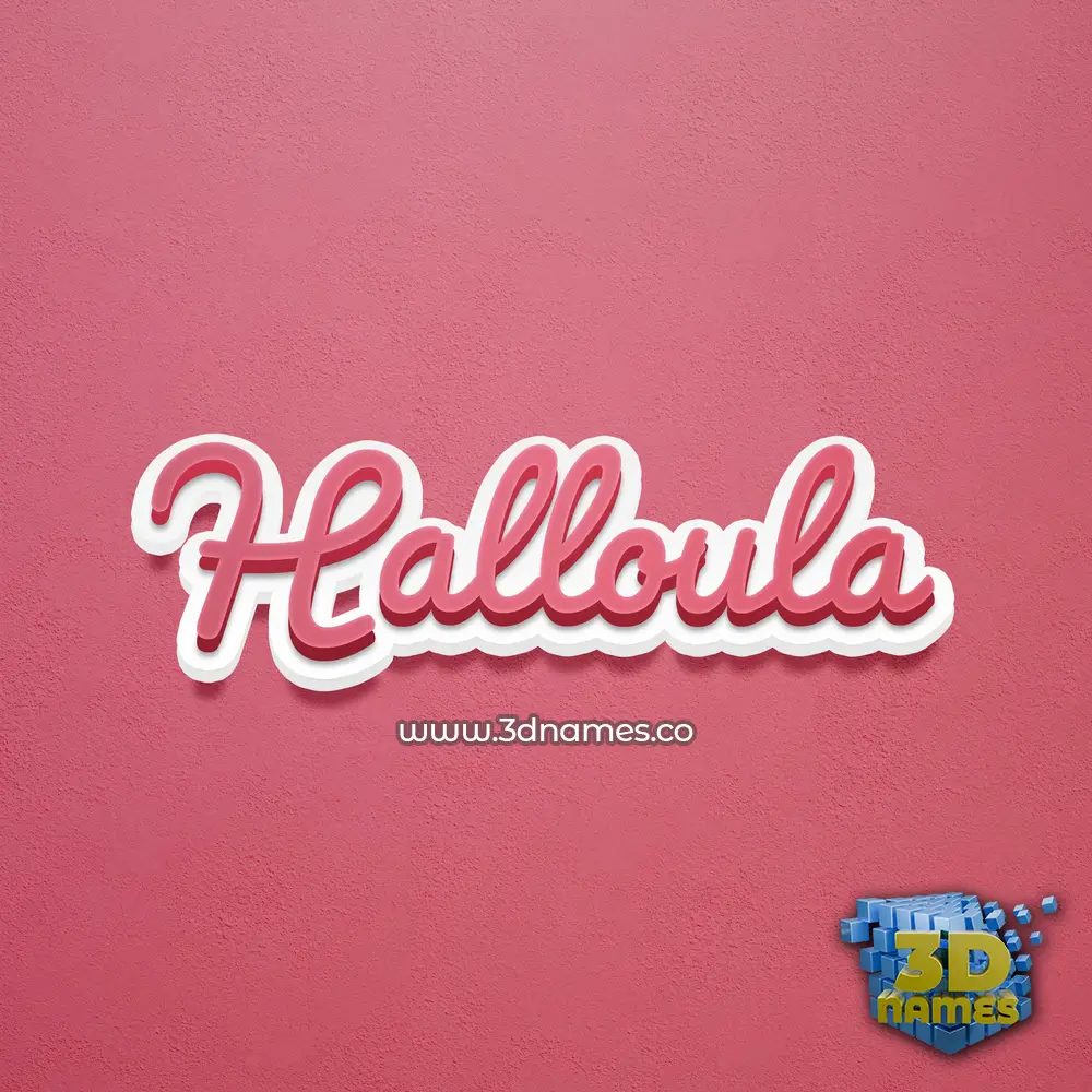 halloula in Red Scribble style - 3D name wallpaper