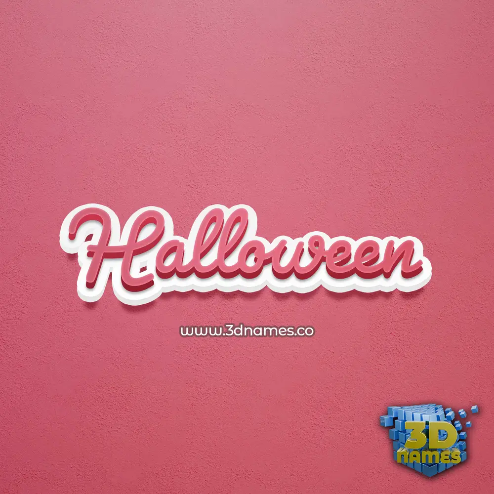 halloween in Red Scribble style - 3D name wallpaper