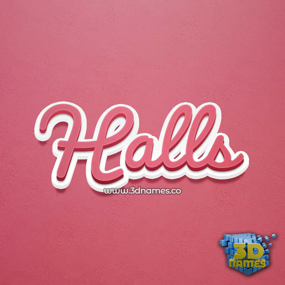 halls in Red Scribble style - 3D name wallpaper