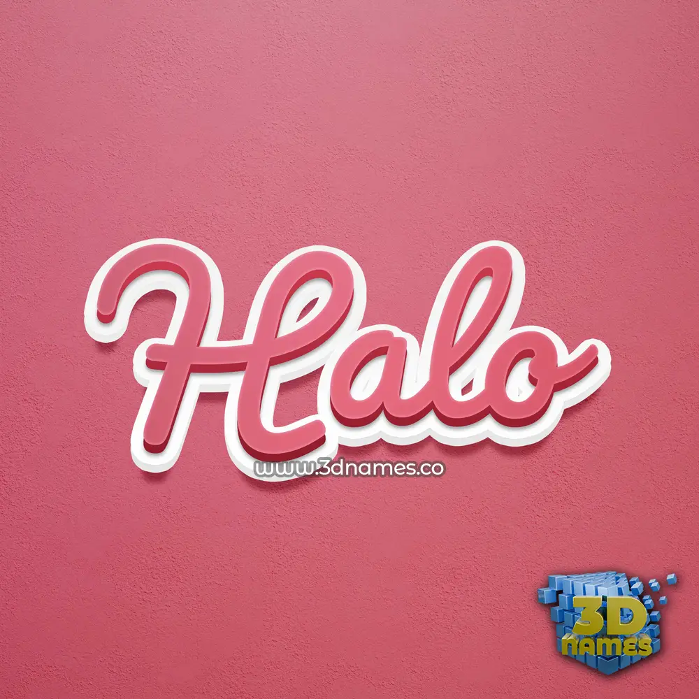 halo in Red Scribble style - 3D name wallpaper