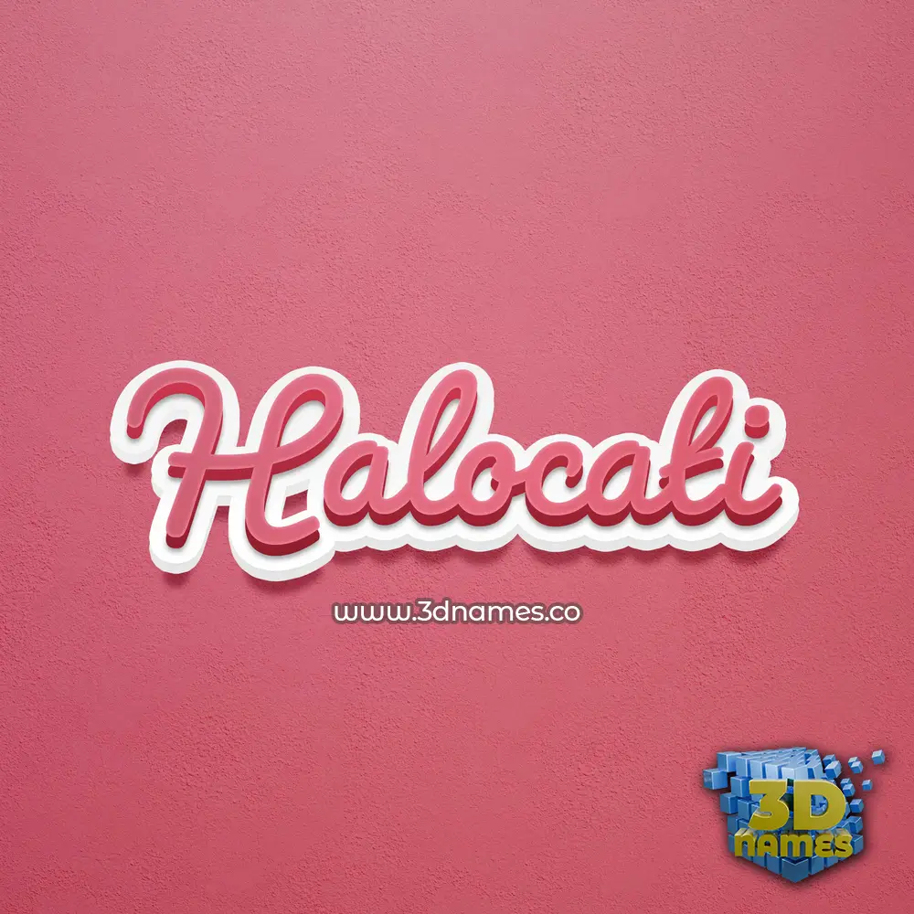 halocati in Red Scribble style - 3D name wallpaper