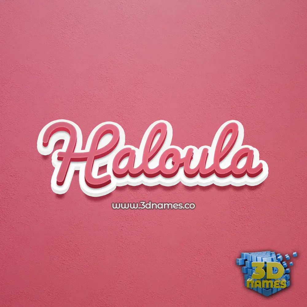 haloula in Red Scribble style - 3D name wallpaper