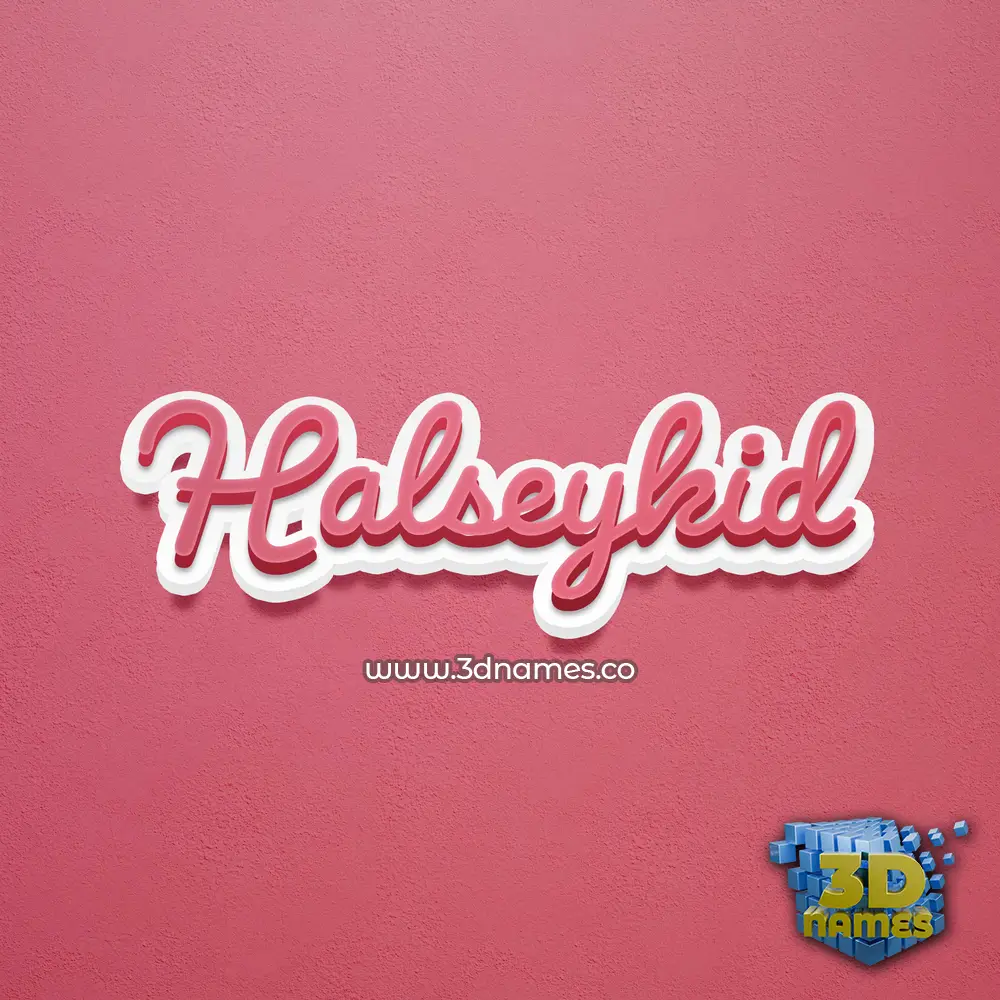 halseykid in Red Scribble style - 3D name wallpaper