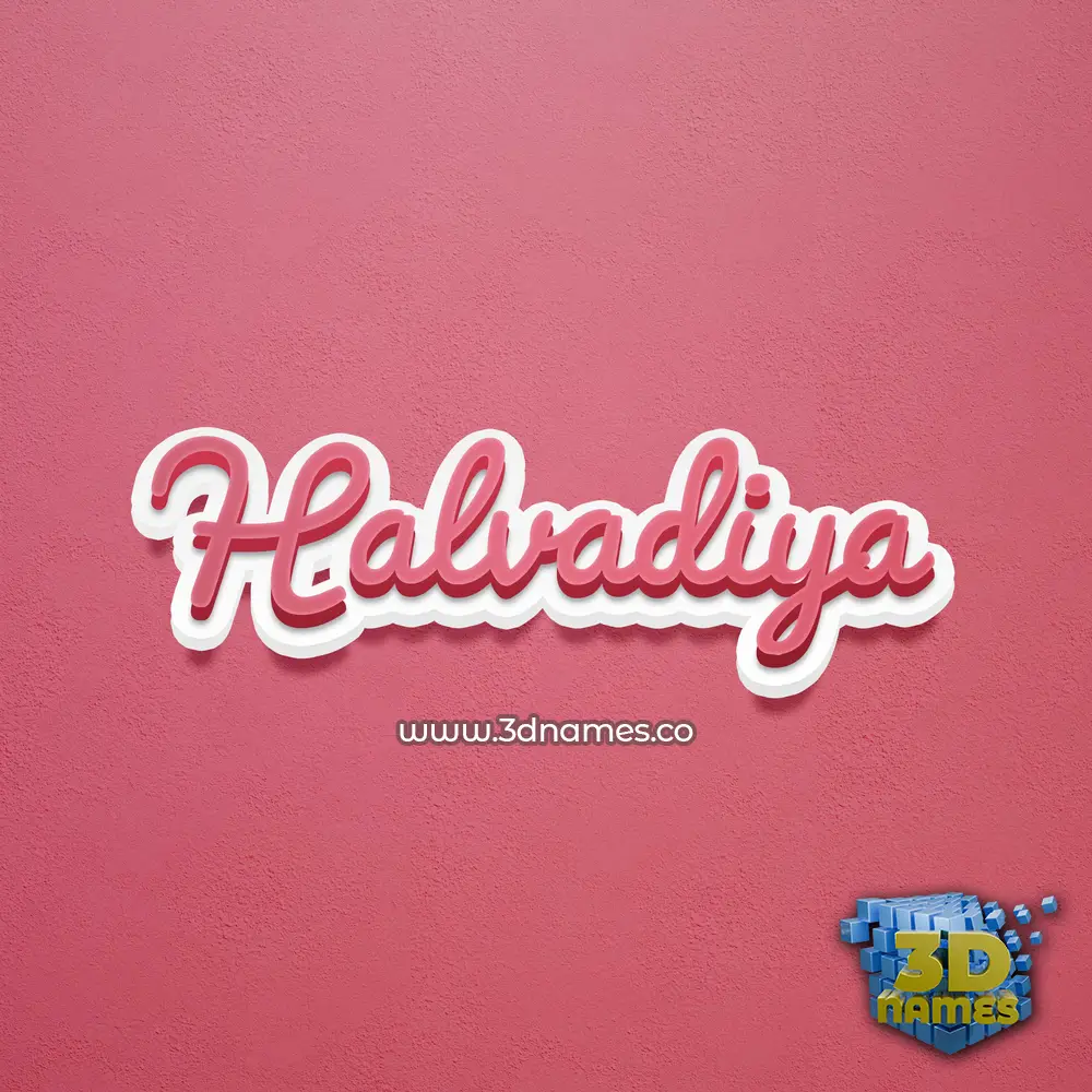 halvadiya in Red Scribble style - 3D name wallpaper