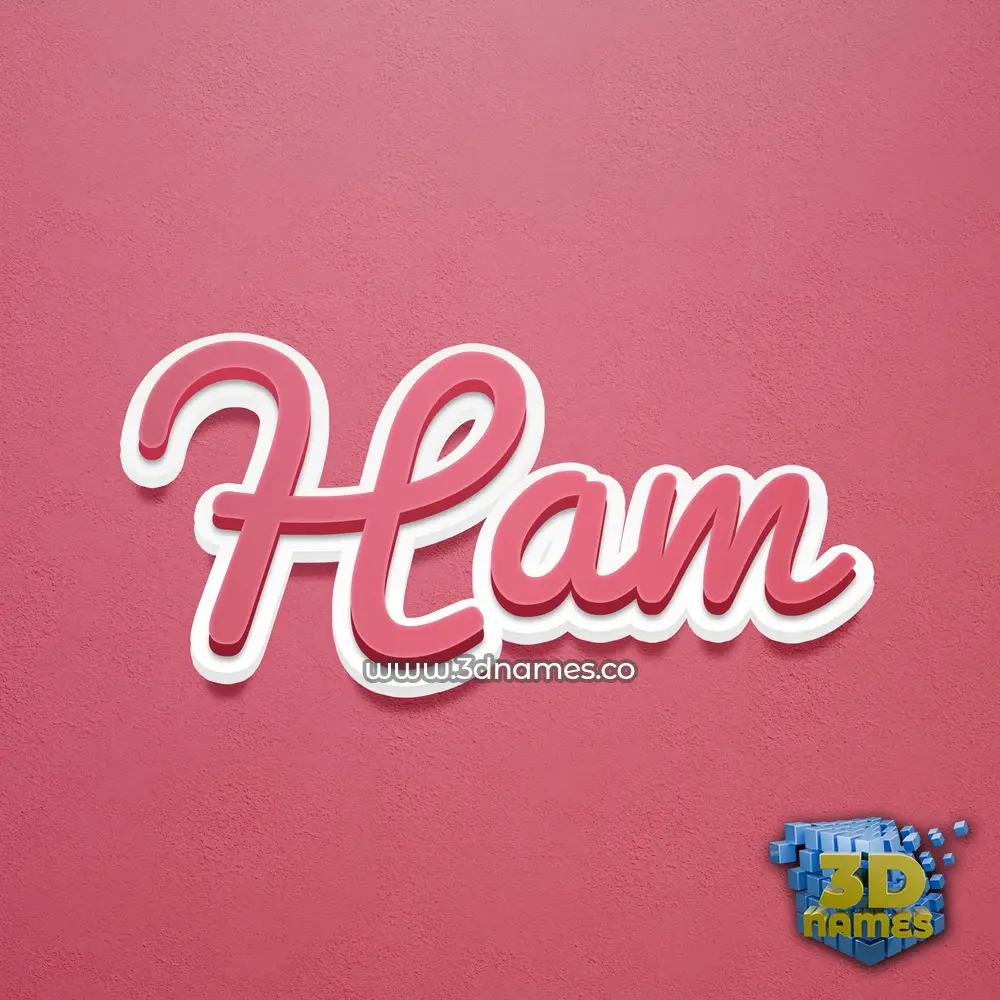 ham in Red Scribble style - 3D name wallpaper
