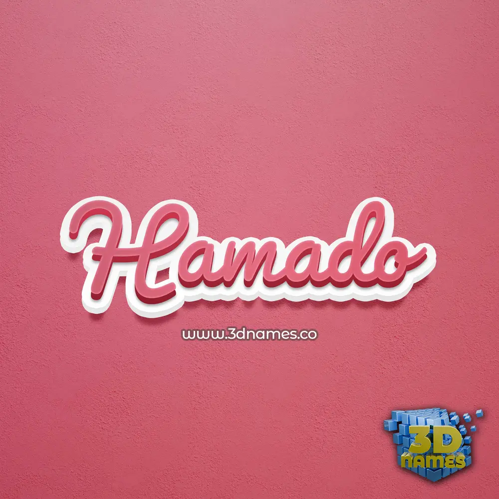 hamado in Red Scribble style - 3D name wallpaper