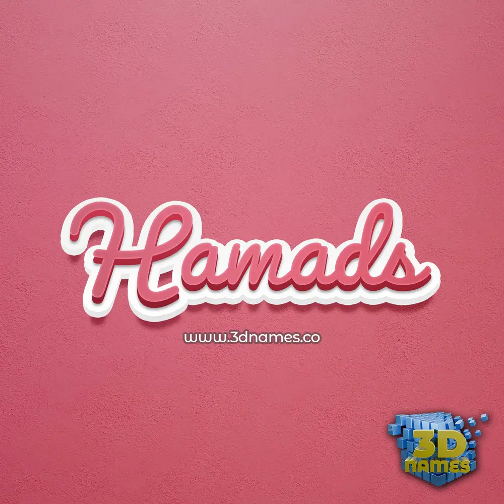 hamads in Red Scribble style - 3D name wallpaper