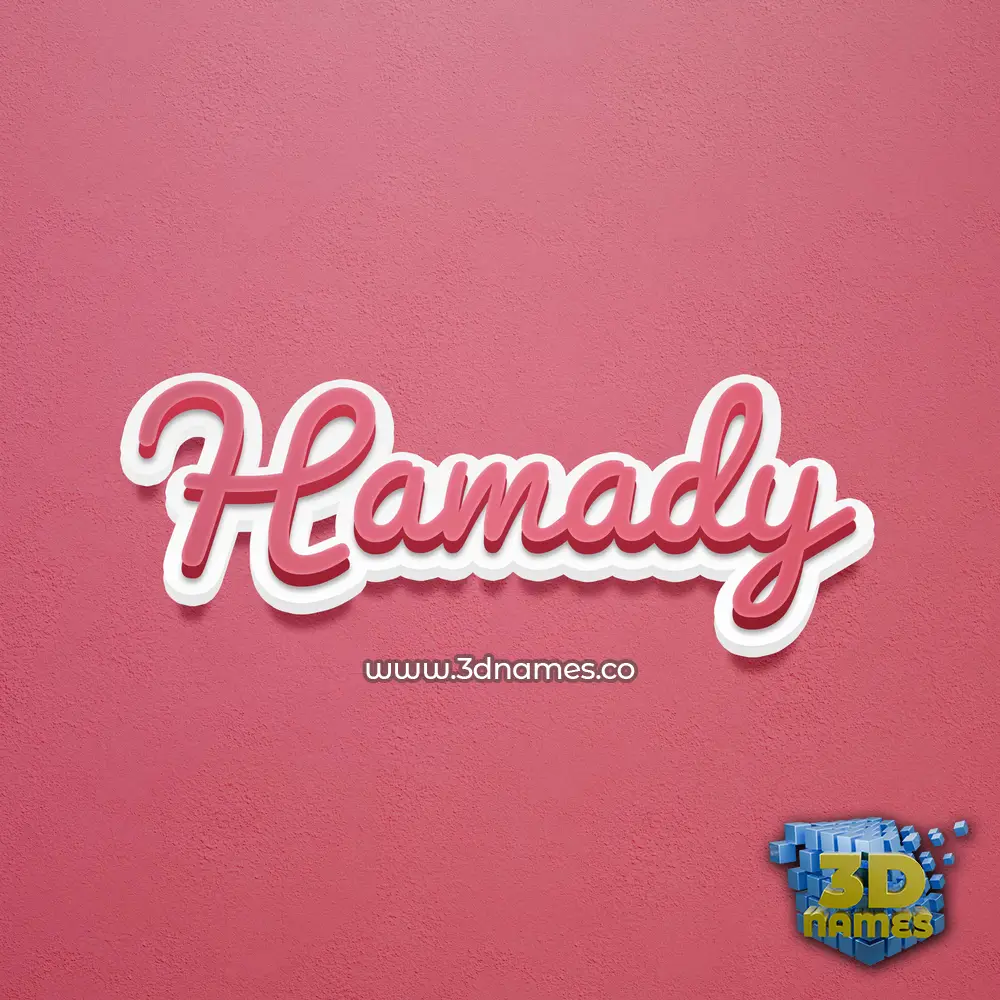 hamady in Red Scribble style - 3D name wallpaper