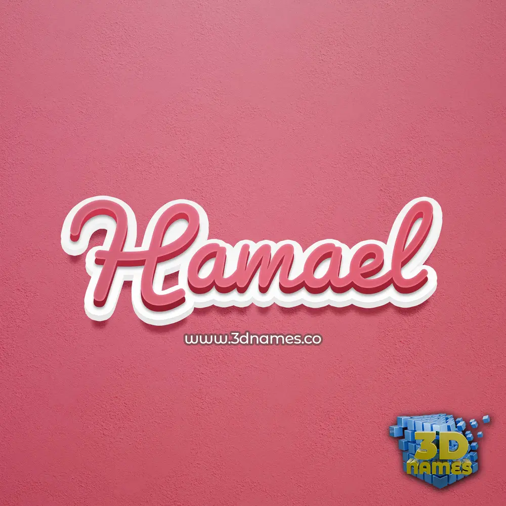 hamael in Red Scribble style - 3D name wallpaper