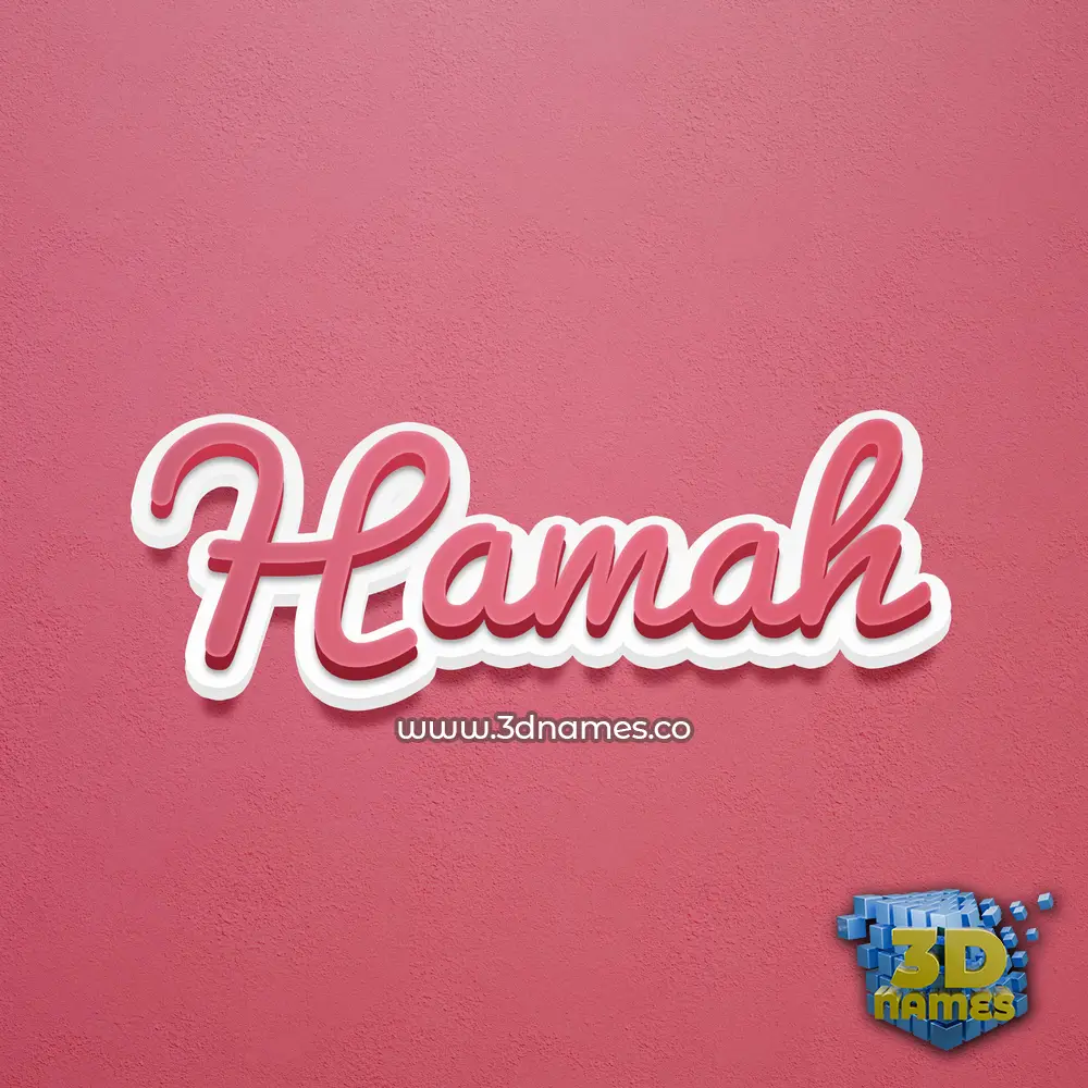 hamah in Red Scribble style - 3D name wallpaper