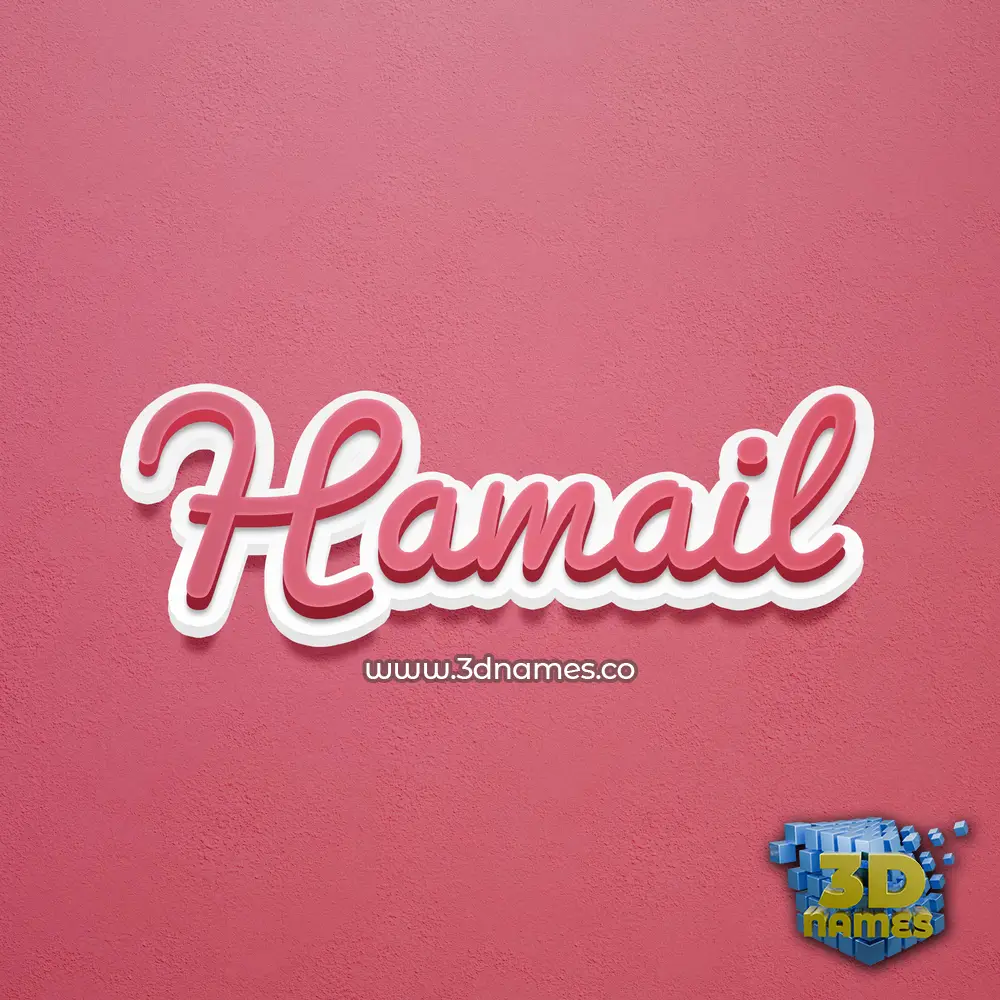 hamail in Red Scribble style - 3D name wallpaper