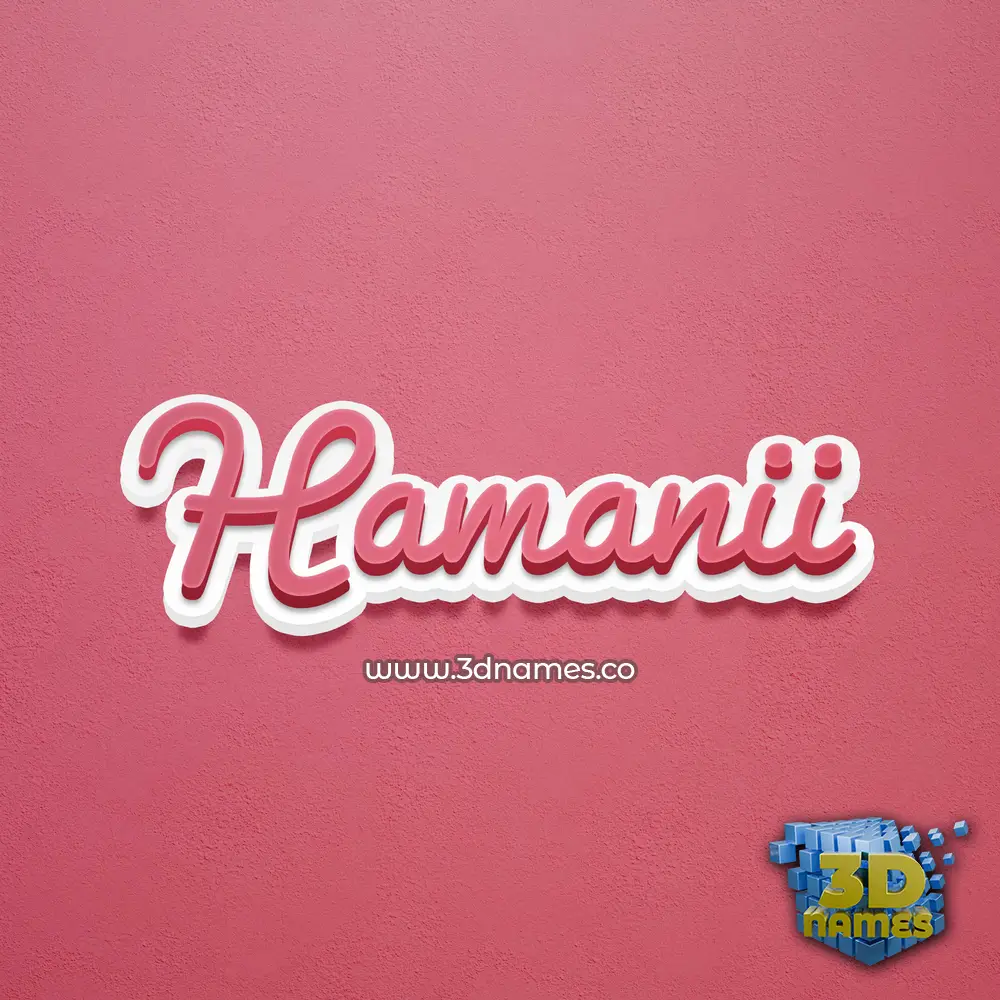 hamanii in Red Scribble style - 3D name wallpaper