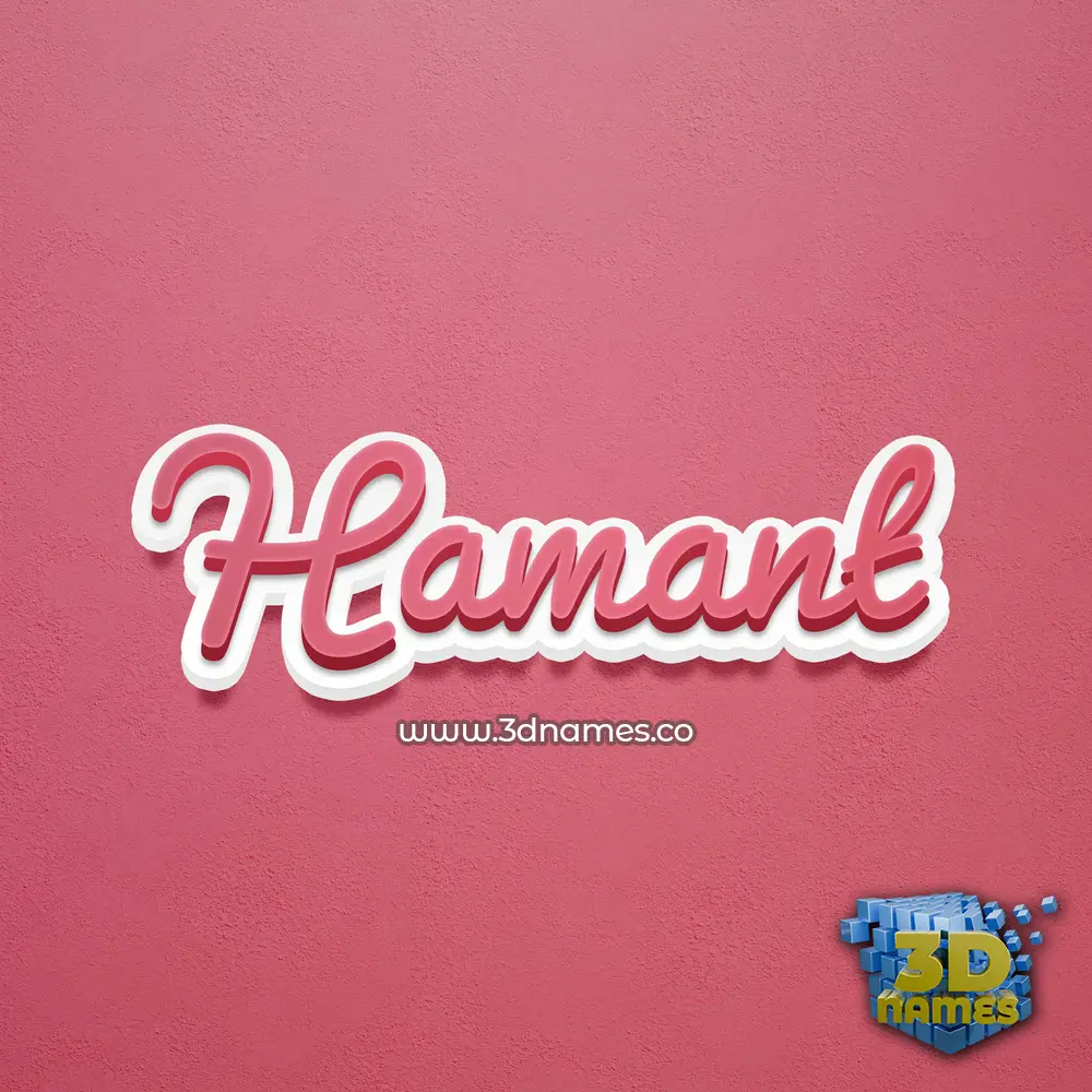 hamant in Red Scribble style - 3D name wallpaper