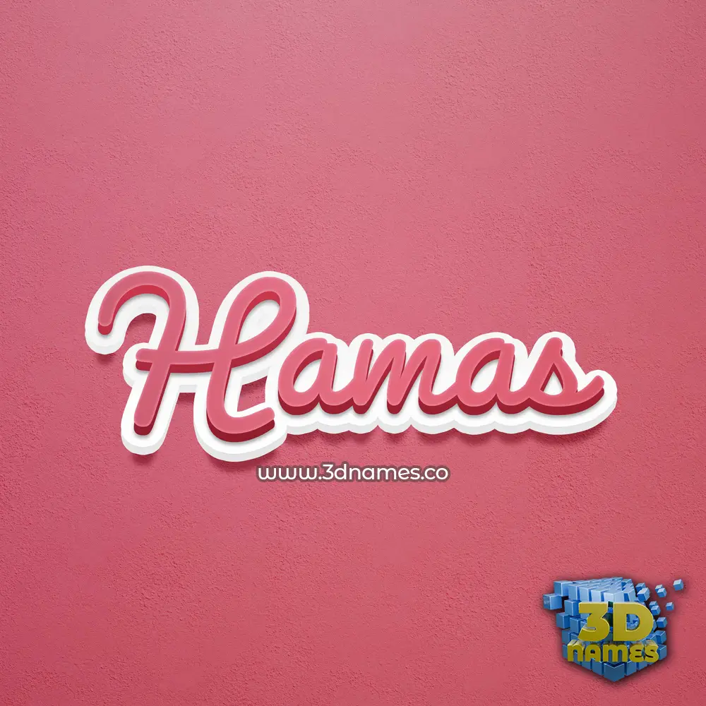 hamas in Red Scribble style - 3D name wallpaper